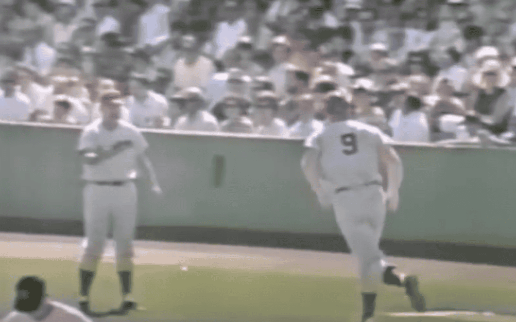 Frank Howard hitting a home run, showcasing his power as a key player in the '60s.